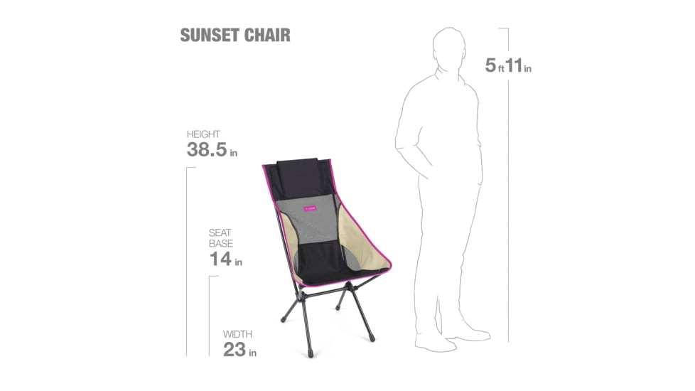 Helinox Sunset Camping Chair, Black/Khaki/Purple, 11187