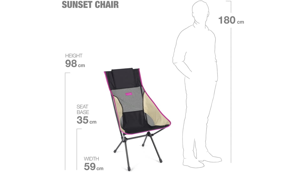 Helinox Sunset Camping Chair, Black/Khaki/Purple, 11187