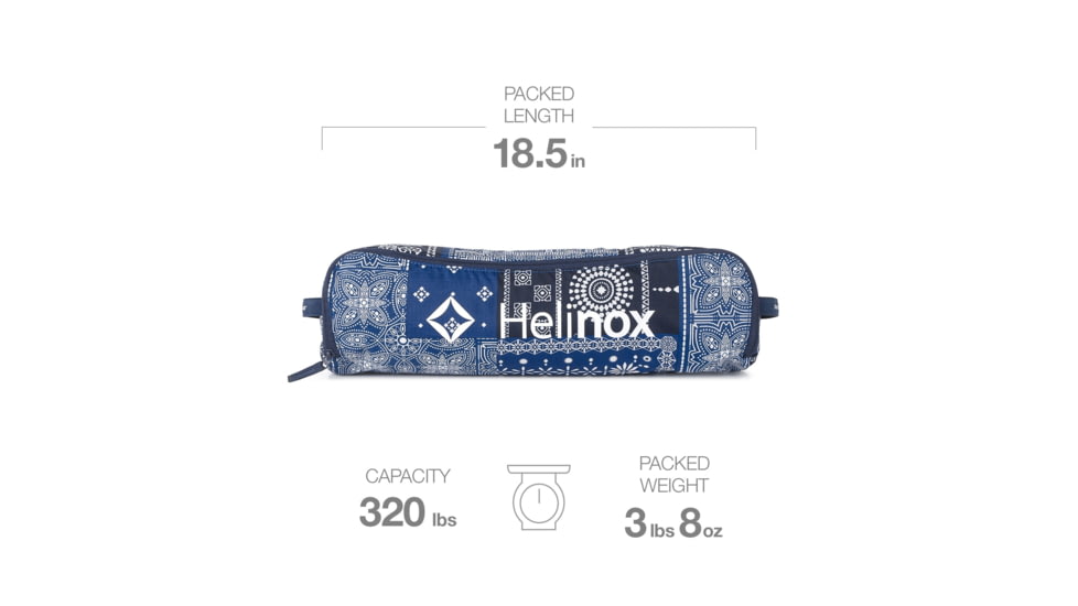 Helinox Sunset Camping Chair, Blue Bandana Quilt, 11189