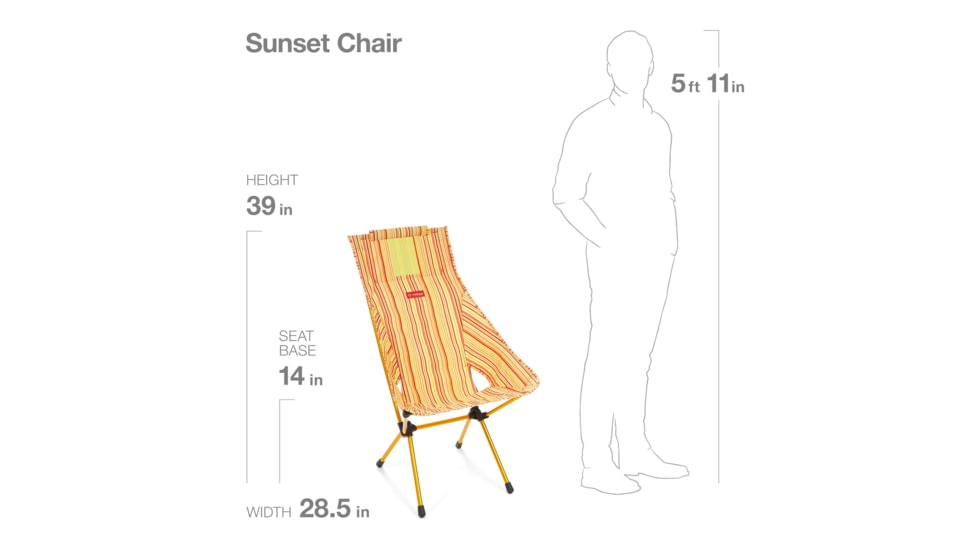 Helinox Sunset Camping Chair, Red Stripe, 11165