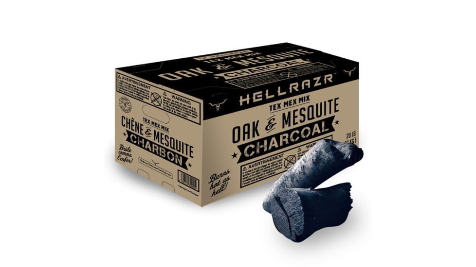 OPMOD HellRazr Tex Mex Mix Oak/Mesquite Charcoal, 20 lbs, Box, TEXMEX-C-BOX-20
