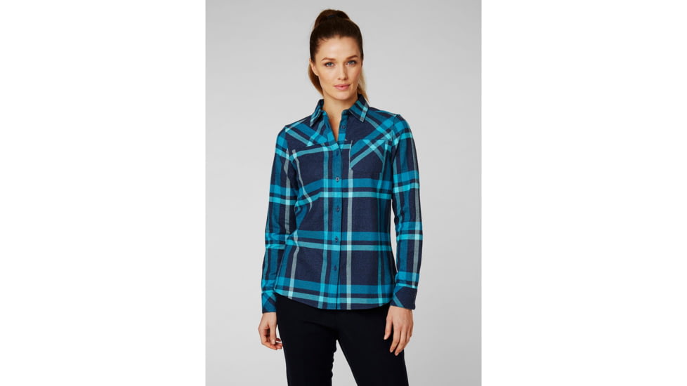 Helly Hansen Classic Check Ls Shirt - Womens, North Sea Blue Plaid, Large, 62930603-L