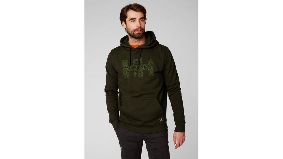 Helly Hansen F2F Cotton Hoodie - Mens, Forest Night, Extra Large, 62934-469-XL
