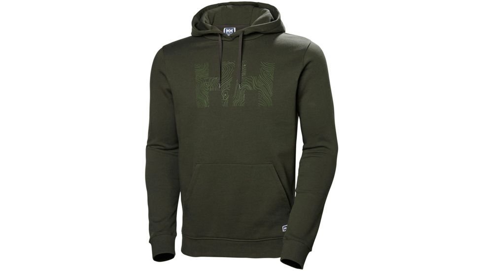 Helly Hansen F2F Cotton Hoodie - Mens, Forest Night, Extra Large, 62934-469-XL