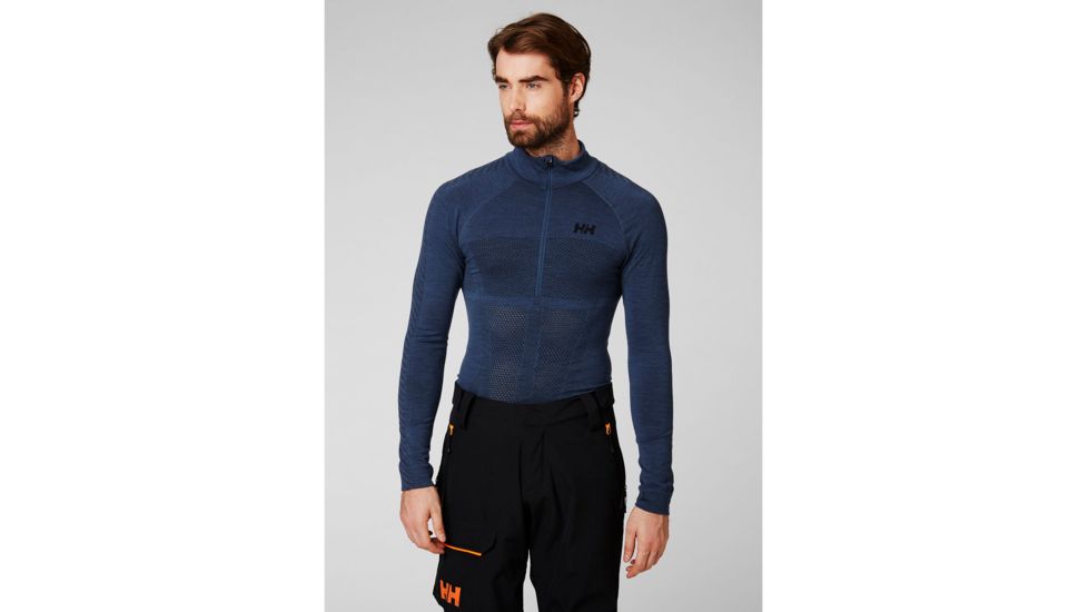 Helly Hansen H1 Pro Lifa Seamless 1/2 Zip - Mens, North Sea Blue, Small, 49335-603-S