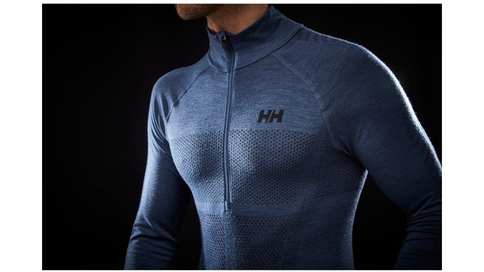 Helly Hansen H1 Pro Lifa Seamless 1/2 Zip - Mens, North Sea Blue, Small, 49335-603-S