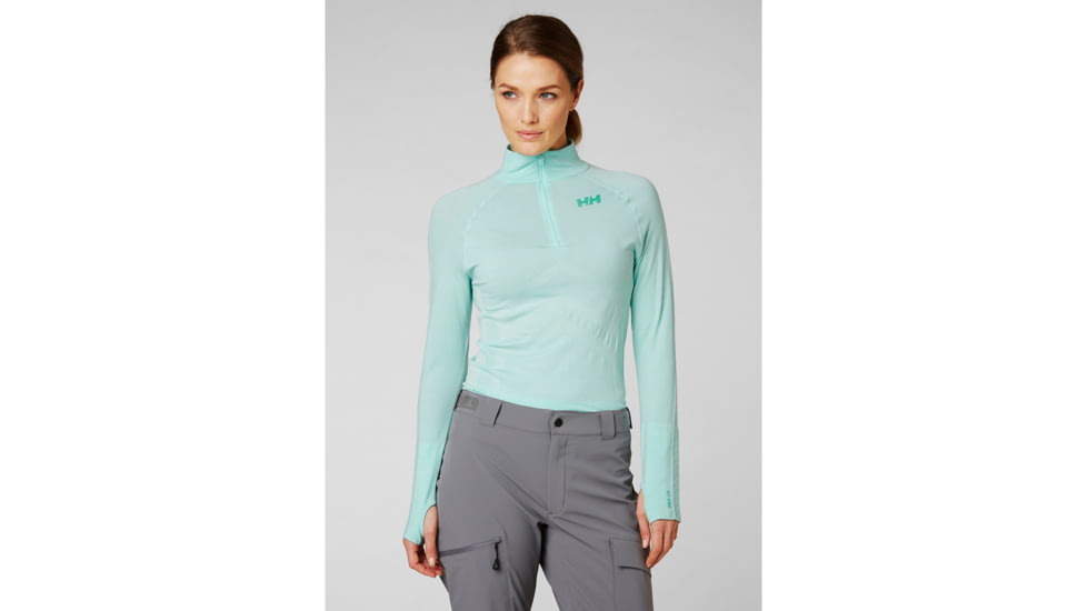 Helly Hansen H1 Pro Lifa Seamless 1/2 Zip - Womens, Blue Tint Melange, Large, 49337502-L