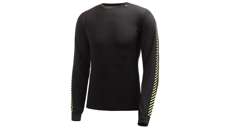Helly Hansen HH Lifa Stripe Crew - Men's-Black/High Viz-X-Large