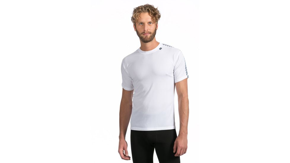 HH Dry Stripe T - Mens-White-Small