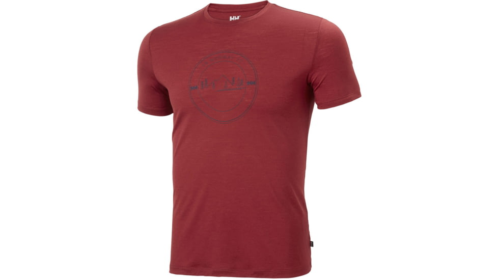 Helly Hansen HH Merino Graphic T-Shirt, Oxblood, Large - Mens, 49321-215-L