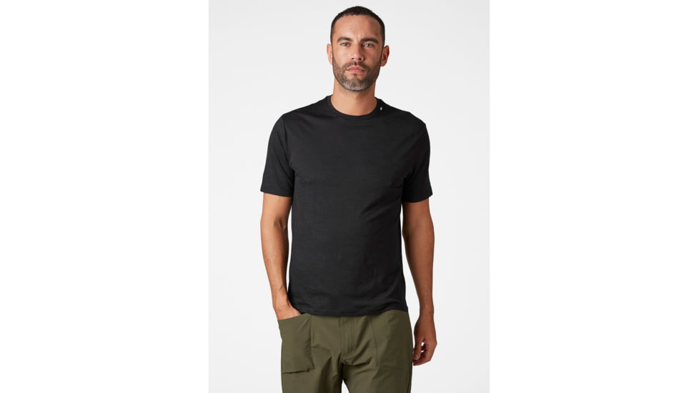 Helly Hansen HH Merino Light Short Sleeve, Black, Small - Mens, 48358-991-S
