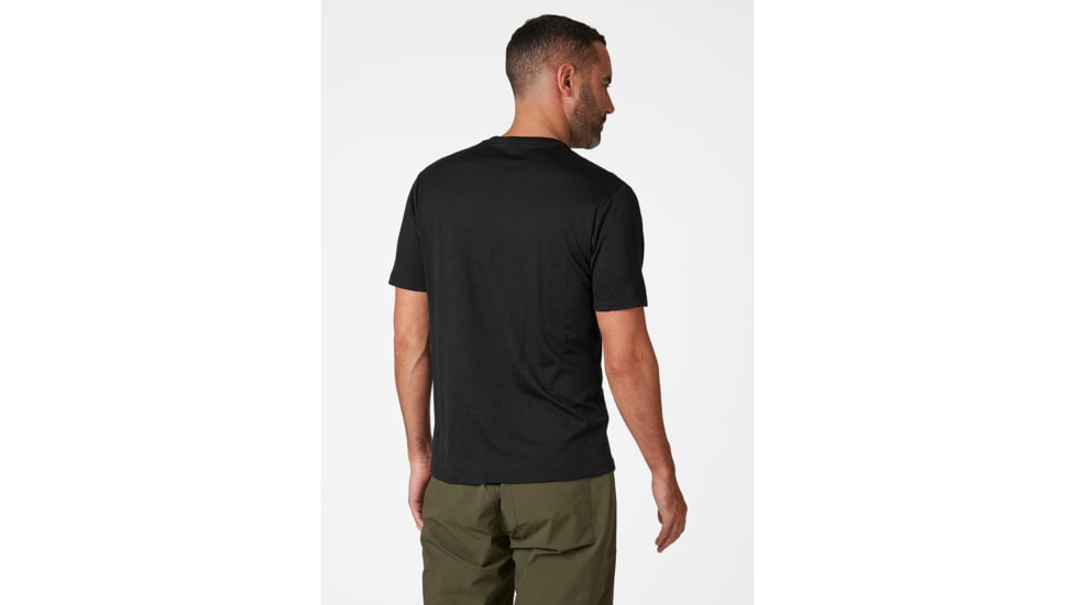 Helly Hansen HH Merino Light Short Sleeve, Black, Small - Mens, 48358-991-S
