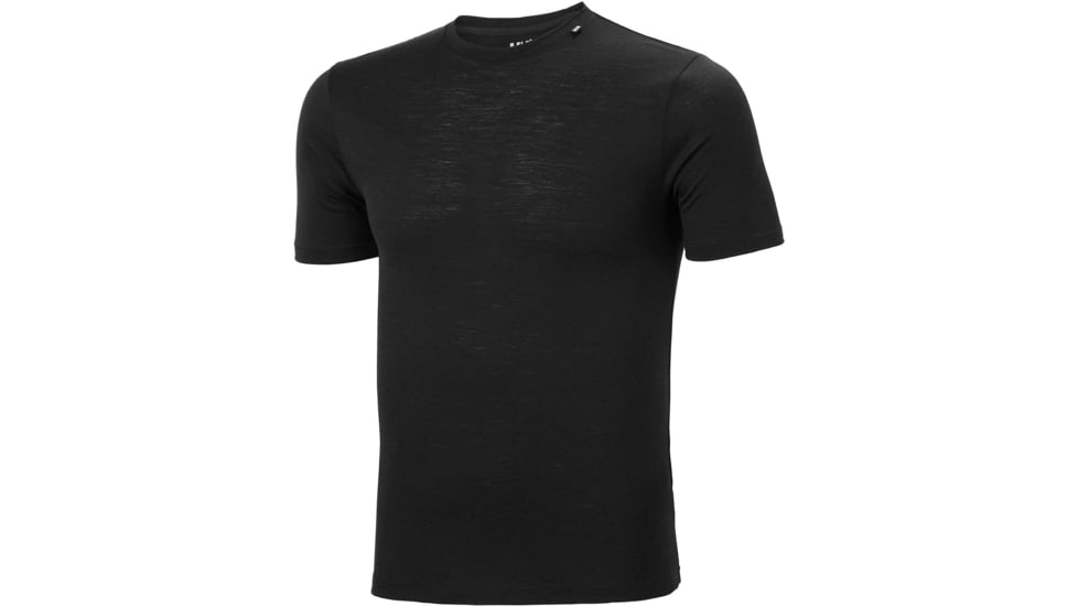 Helly Hansen HH Merino Light Short Sleeve, Black, Small - Mens, 48358-991-S