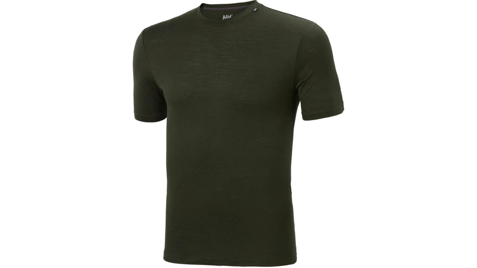 Helly Hansen HH Merino Light Short Sleeve, Forest Night, Small - Mens, 48358-469-S