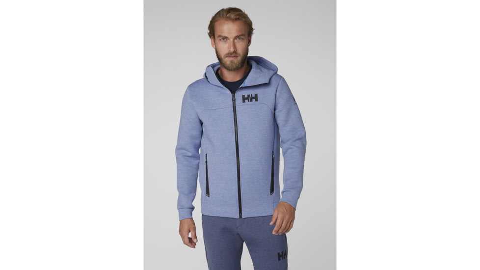 Helly Hansen Hp Ocean Full Zip Hoodie - Mens, Cornflower Melange, Extra Large, 34044509-XL