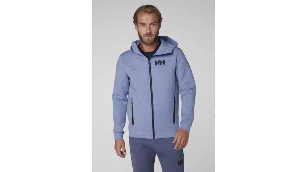 Helly Hansen HP Ocean Full Zip Hoodie - Mens, Cornflower Melange, Large, 34044-509-L