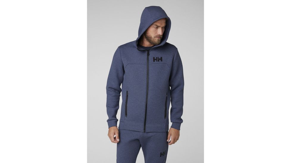 Helly Hansen HP Ocean Full Zip Hoodie - Mens, Graphite Blue / Melange, Large, 34044-994-L