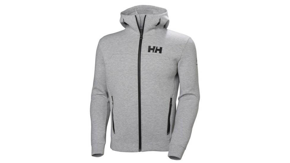 Helly Hansen HP Ocean Full Zip Hoodie - Mens, Grey Melange, Small, 34044-949-S