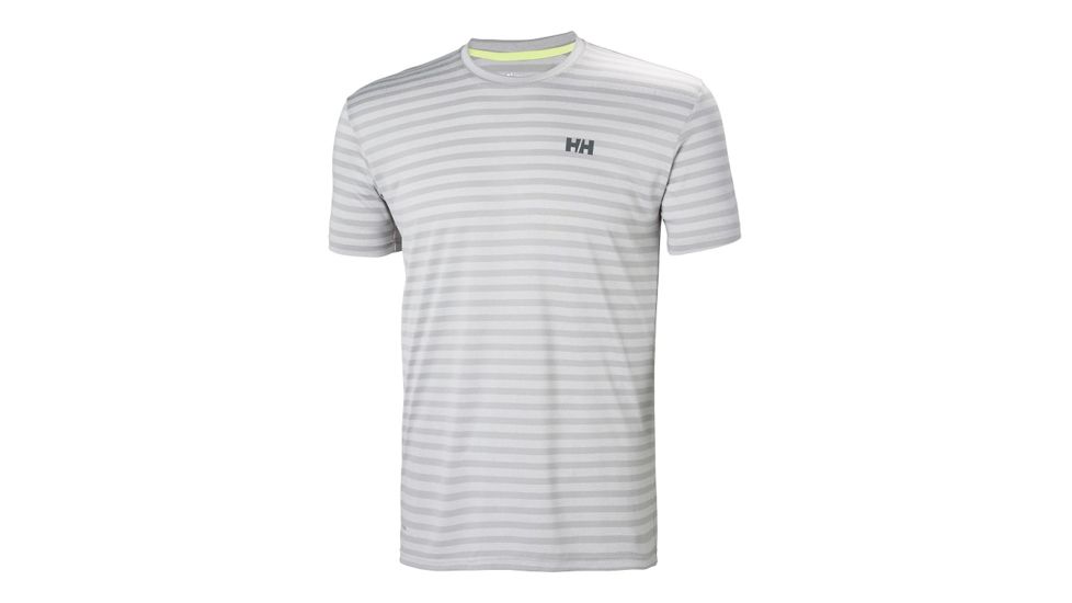 Helly Hansen Mens Sigel Logo Short Sleeve Tee, Penguin Stripe, Medium, 62733-842-M