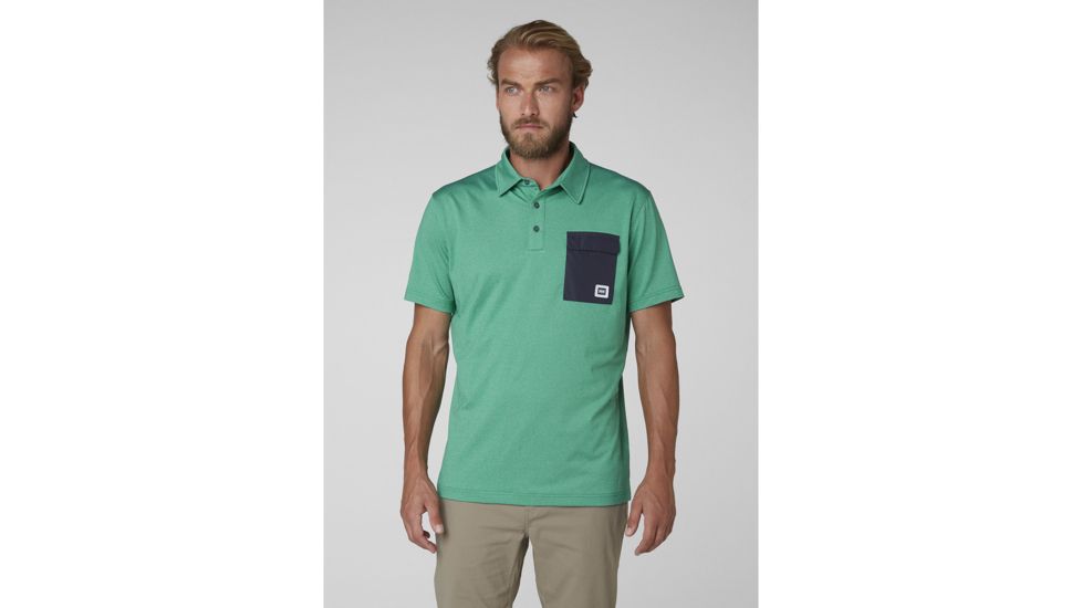 Helly Hansen Oksval Short Sleeve Polo - Mens, Pepper Green, Large, 62896-471-L