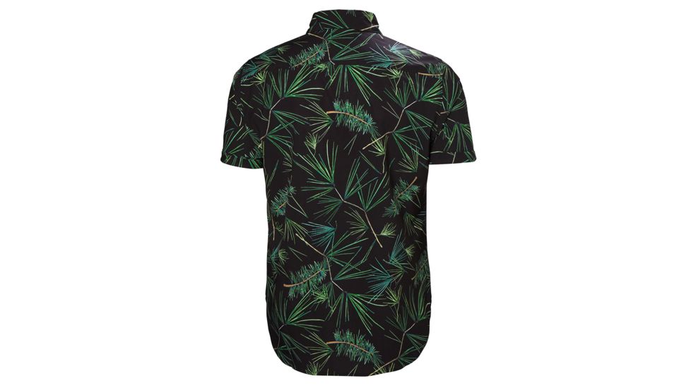 Helly Hansen Oya Short Sleeve Shirt - Mens, Ebony/Print, Small, 62854980-S