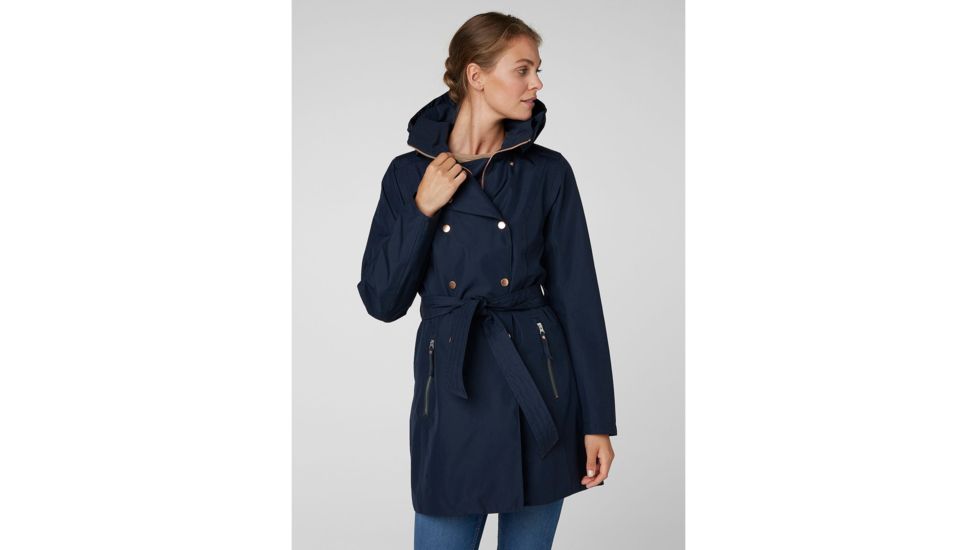 Helly Hansen Welsey Lightweight Trench Coat - Womens, Navy, Medium, 53247-598-M