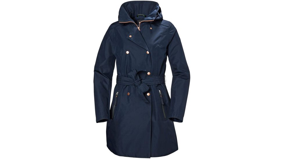 Helly Hansen Welsey Lightweight Trench Coat - Womens, Navy, Medium, 53247-598-M