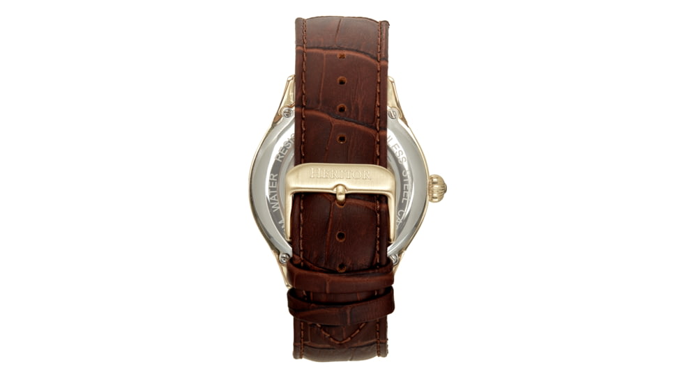 Heritor Automatic Hayward Semi-Skeleton Watch - Mens, Gold/Brown, One Size, HERHR9405