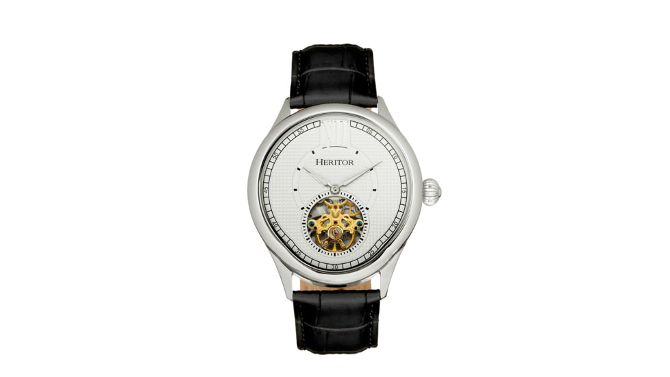 Heritor Automatic Hayward Semi-Skeleton Watch - Mens, White/Black, One Size, HERHR9401