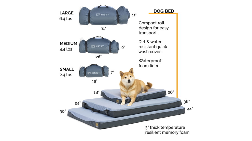 HEST Dog Bed, Small, 26x18in, Blue, D22108BLS