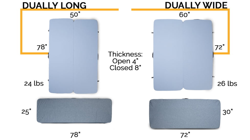 HEST Dually 2 Person Camping Mattress Pad, Long, Blue, M20208BLU