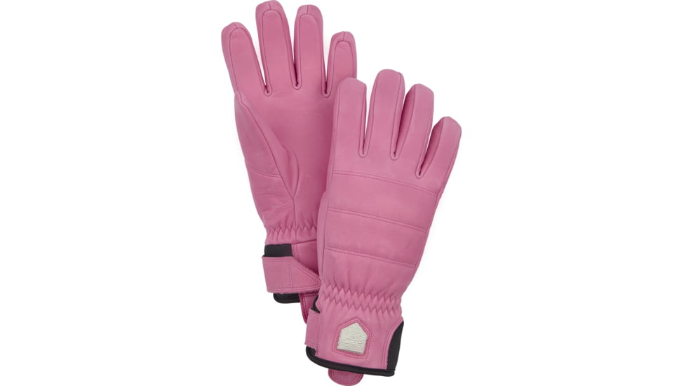 Hestra Alpine Leather Primaloft 5 Finger Glove, Cerise, 9, 31440-920-09