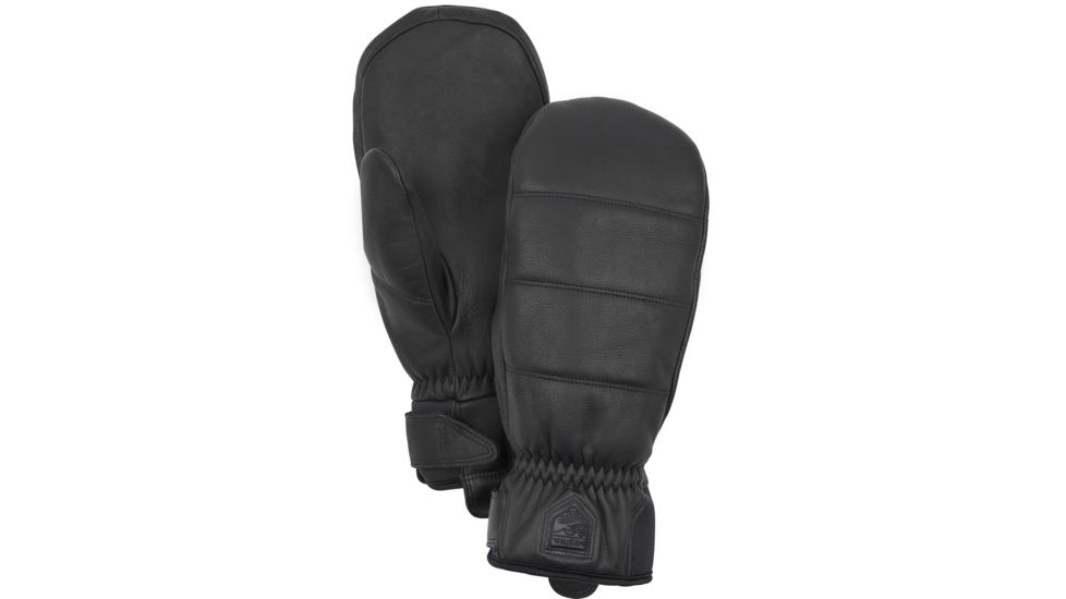 Hestra Alpine Leather Primaloft Mitt, Black, 7, 32511-100-7