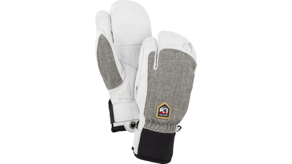 Hestra Army Leather Patrol 3 Finger Glove, Light Grey, 11, 30592-320-11