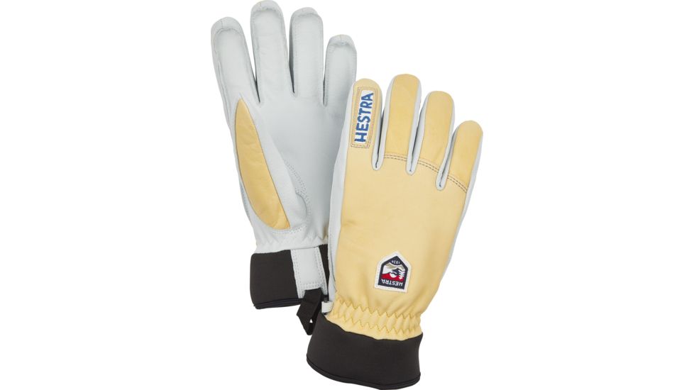 Hestra Army Leather Wool Terry Glove, Nat Yellow / Nat Grey, 7, 30800-700300-7