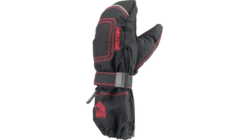 Hestra Baby Zip Long Mitts - Kid's-Black-3