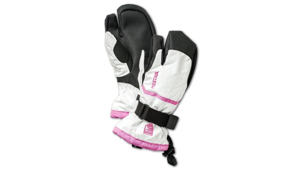 Hestra CZone Gauntlet 3-Finger - Kid's-Ivory/Pink-4