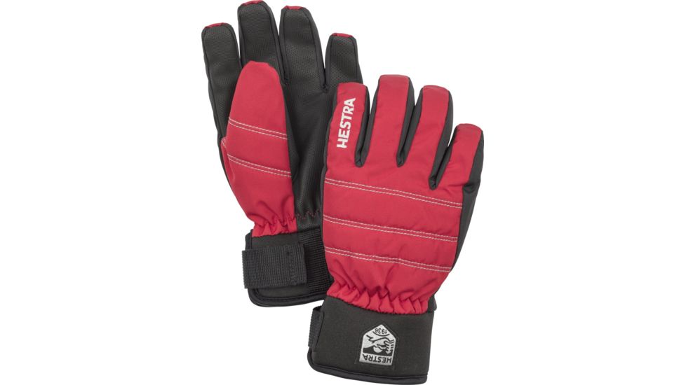 Hestra CZone Primaloft Jr. 5 Finger Glove - Kids, Red, 3, 32900-560-03
