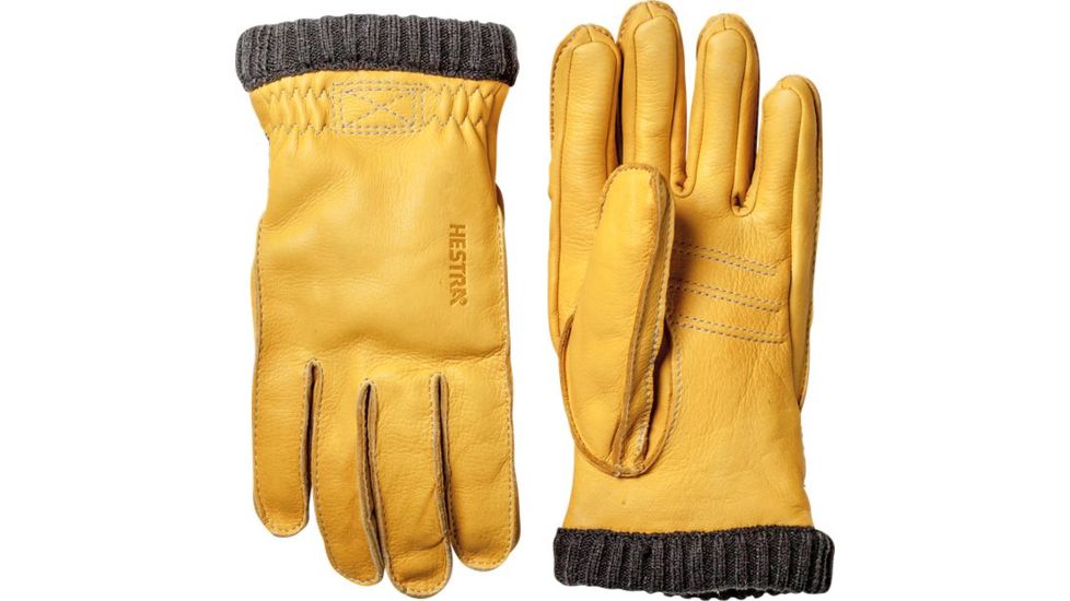 Hestra Deerskin Primaloft Rib Glove - Mens-Natural Yellow-9