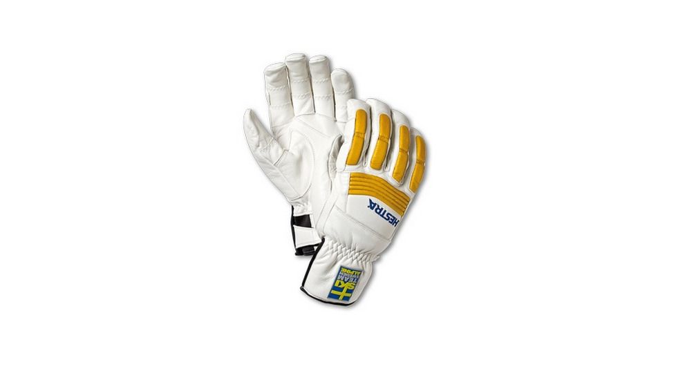 Hestra Downhill Comp Ergo Grip Gloves - Mens-Off White/Natural Yellow-7
