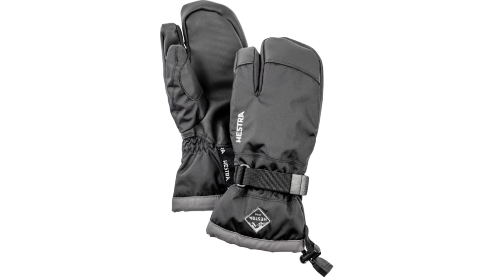 Hestra Gauntlet CZone Jr. 3 Finger Glove - Kids, Black/Graphite, 3, 32532-100380-3