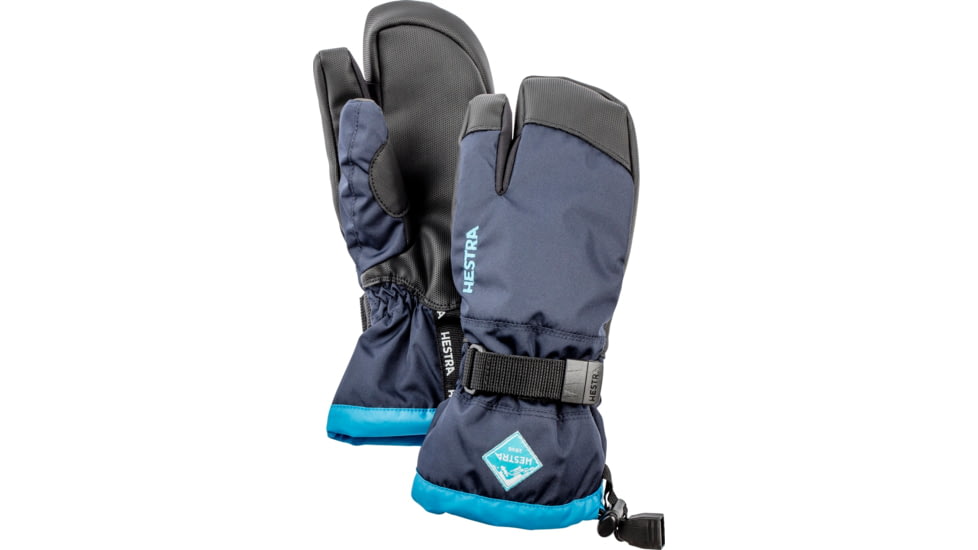 Hestra Gauntlet CZone Jr. 3 Finger Glove - Kids, Dark Navy/Turquise, 7, 32532-290240-7