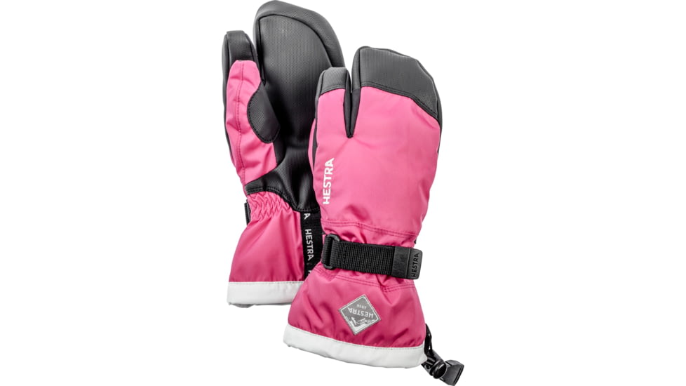 Hestra Gauntlet CZone Jr. 3 Finger Glove - Kids, Fuchsia/Ivory, 7, 32532-930030-7