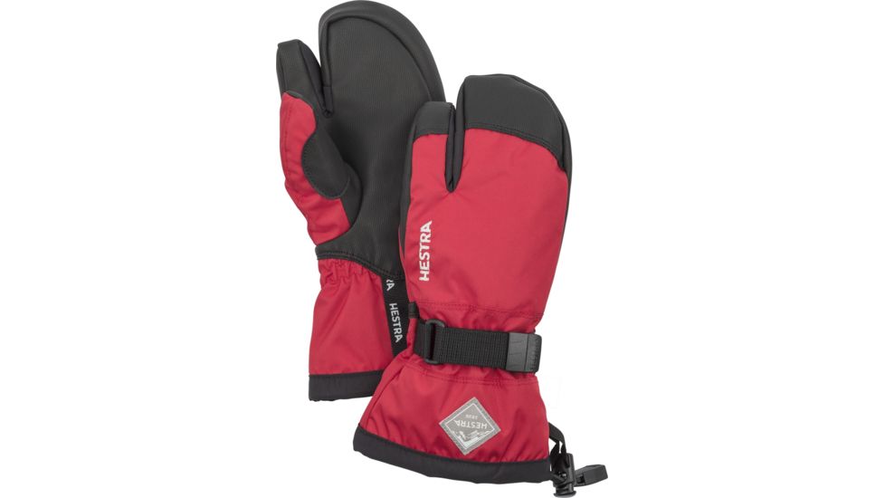 Hestra Gauntlet CZone Jr. 3 Finger Glove - Kids, Red/Black, 5, 32532-560100-5