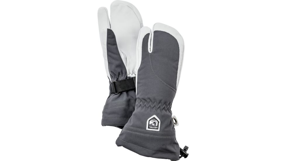Hestra Heli 3-Finger Glove - Women's-Grey/Off White-8