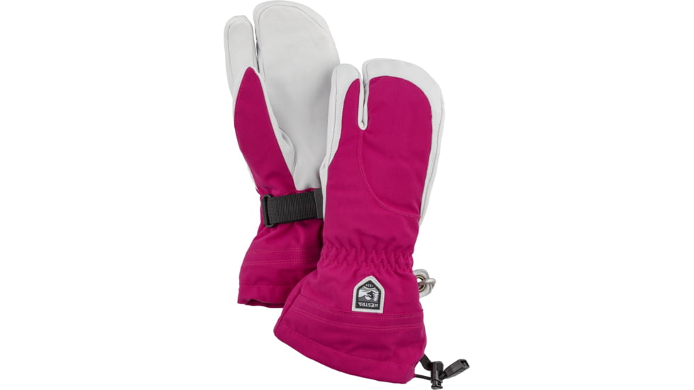 Hestra Heli Ski 3 Finger Glove - Womens, Fuchsia/Offwhite, 5, 30612-930020-5