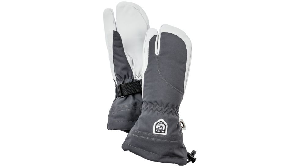 Hestra Heli Ski Three Finger Glove - Womens-Grey/Off White-5