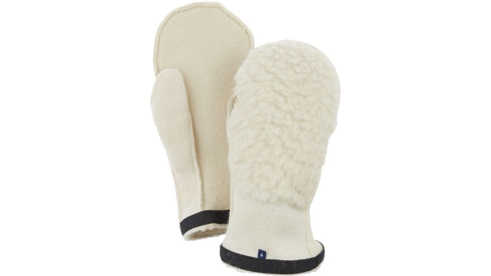 Hestra Heli Ski Wool Liner Mitt, Offwhite, 5, 34401-020-5