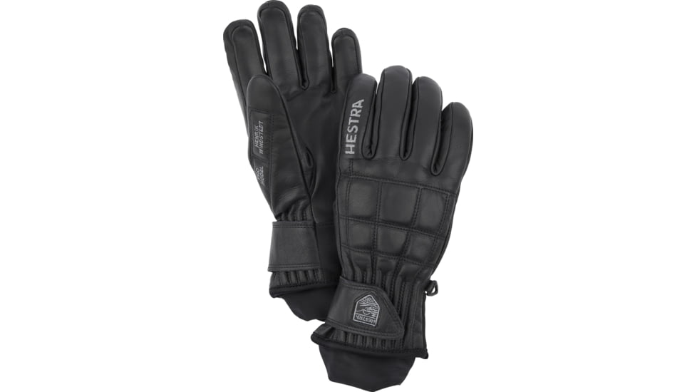 Hestra Henrik Leather Pro Model 5 Finger Glove, Black, 6, 30820-100-6