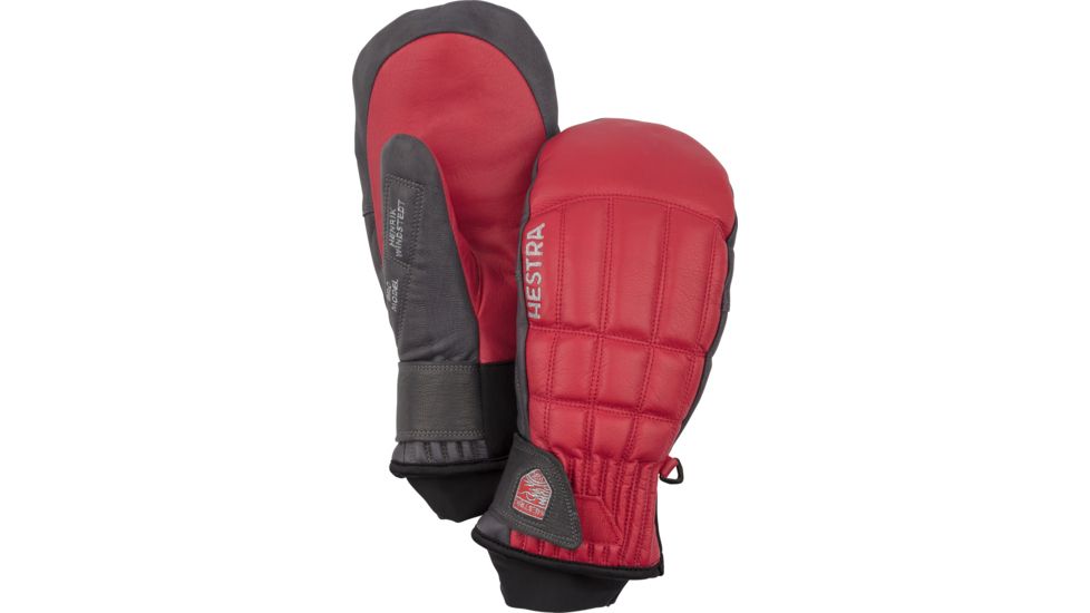 Hestra Henrik Leather Pro Model Mitt - Unisex, Red/Grey, 07, 30821-560350-07